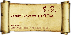 Vidákovics Diána névjegykártya